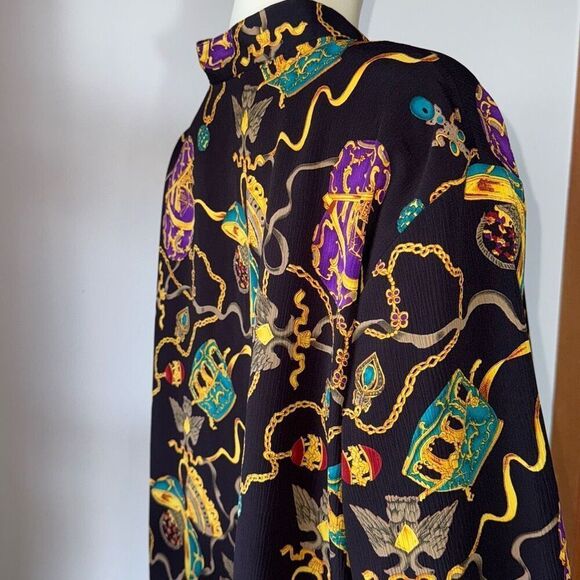 NOTATIONS WOMAN Women’s Black Faberge Egg Jewel Print Tunic Shirt Top 2X - Picture 9 of 14